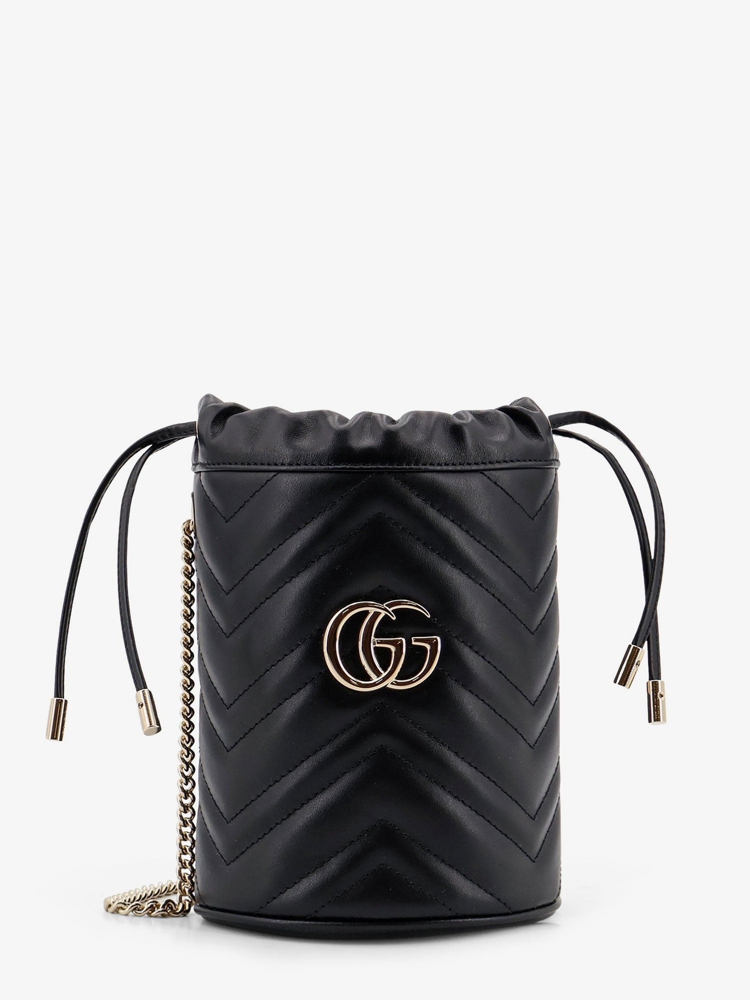 Gucci Women's GG Marmont Matelassé Leather Bucket Bag Black