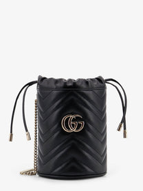 Gucci Women's GG Marmont Matelassé Leather Bucket Bag Black