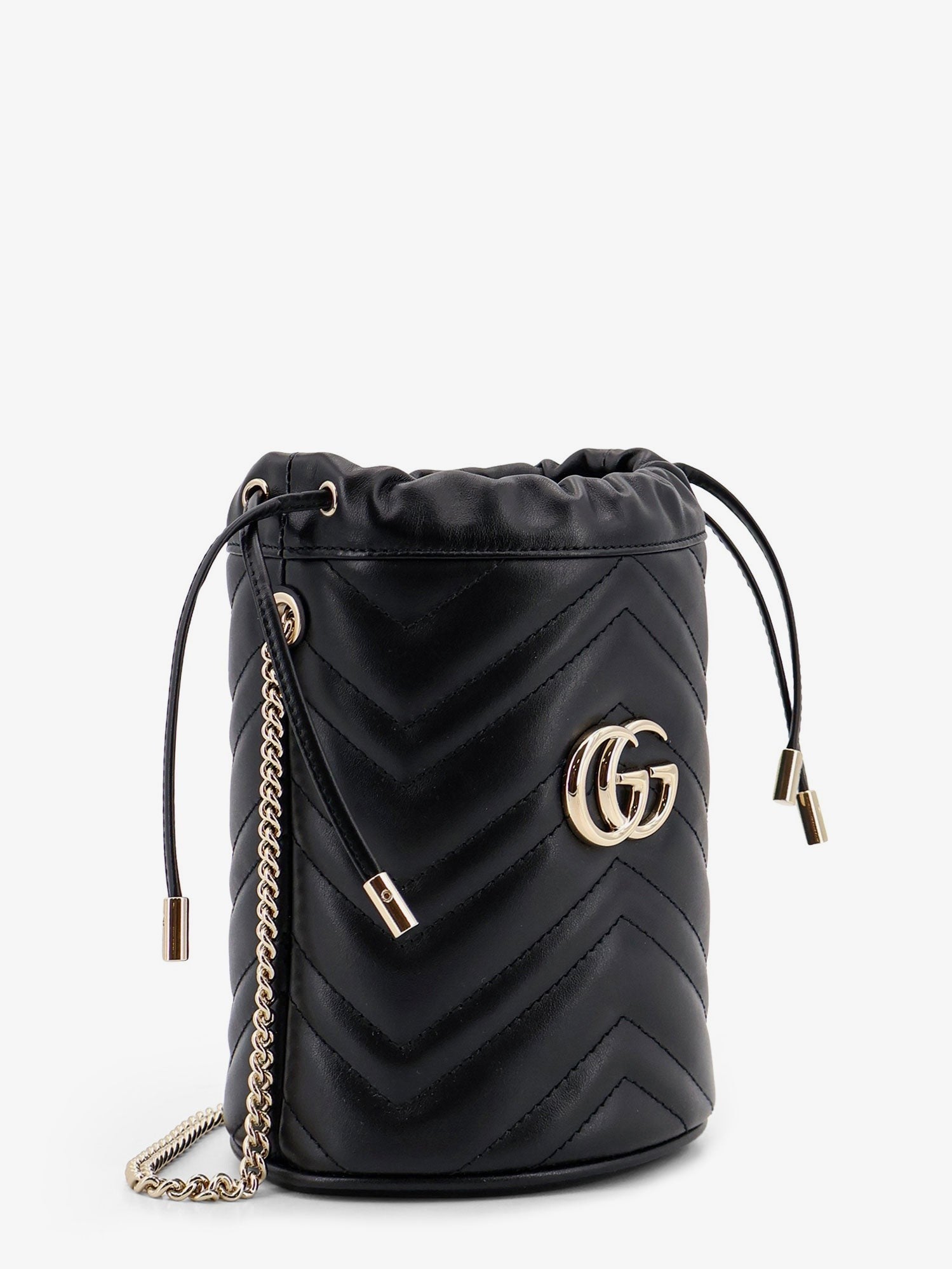 Gucci Women's GG Marmont Matelassé Leather Bucket Bag Black