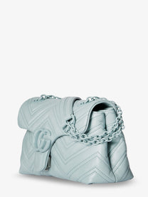 Gucci Women's GG Marmont Quilted Leather Shoulder Bag Blue