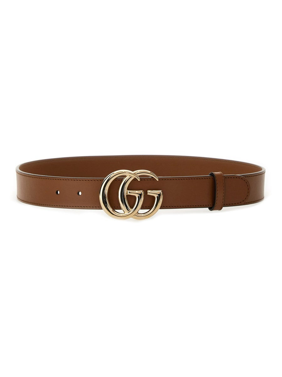 Gucci Women's GG Marmont Thin Belt Beige