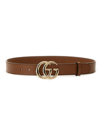 Gucci Women's GG Marmont Thin Belt Beige
