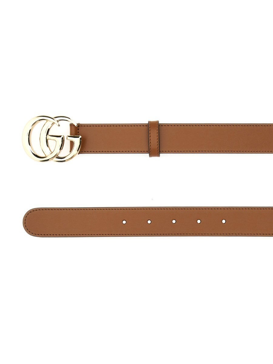 Gucci Women's GG Marmont Thin Belt Beige
