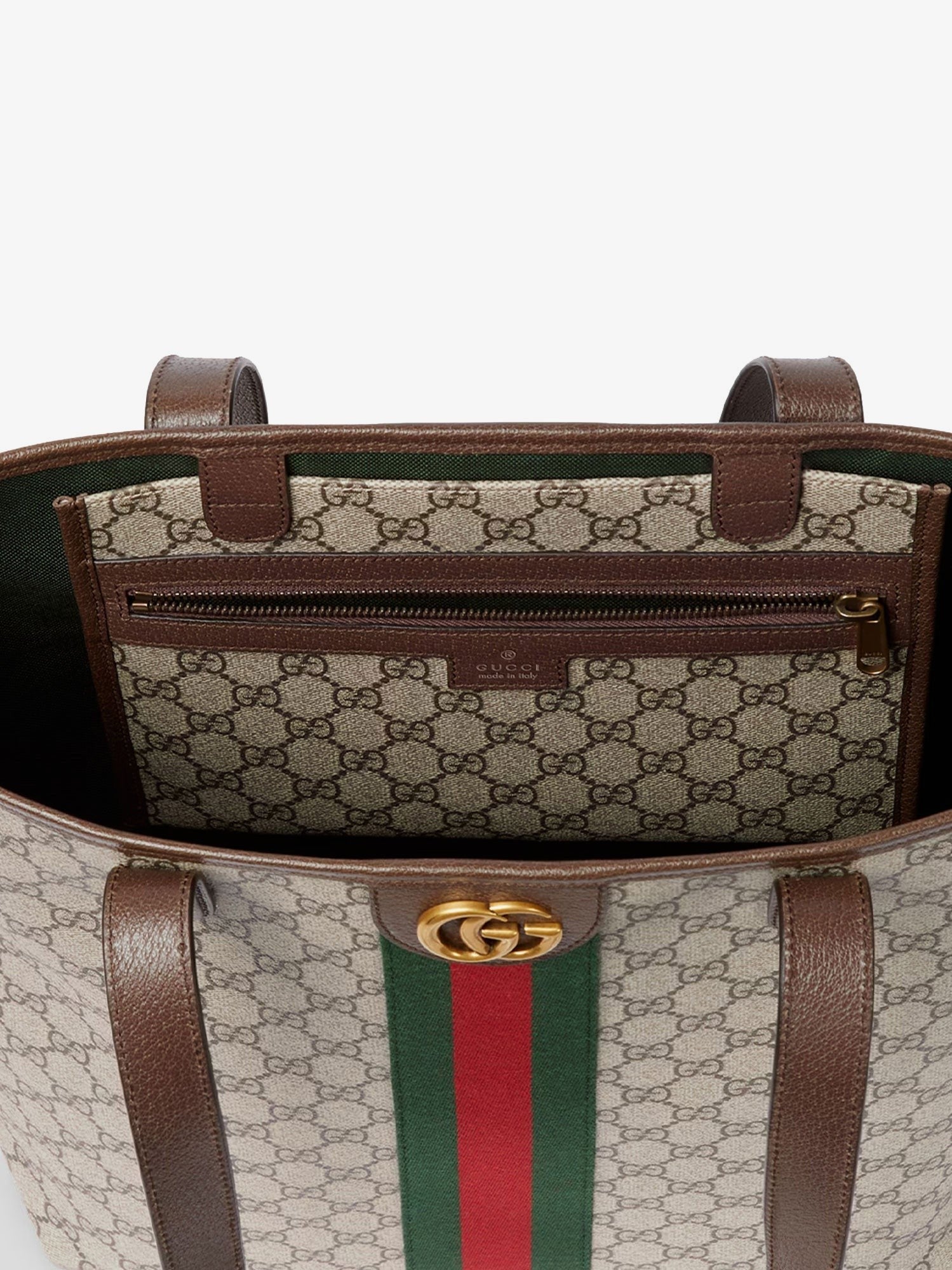 Gucci Men's GG Monogram Fabric Ophidia Shopping Bag Beige
