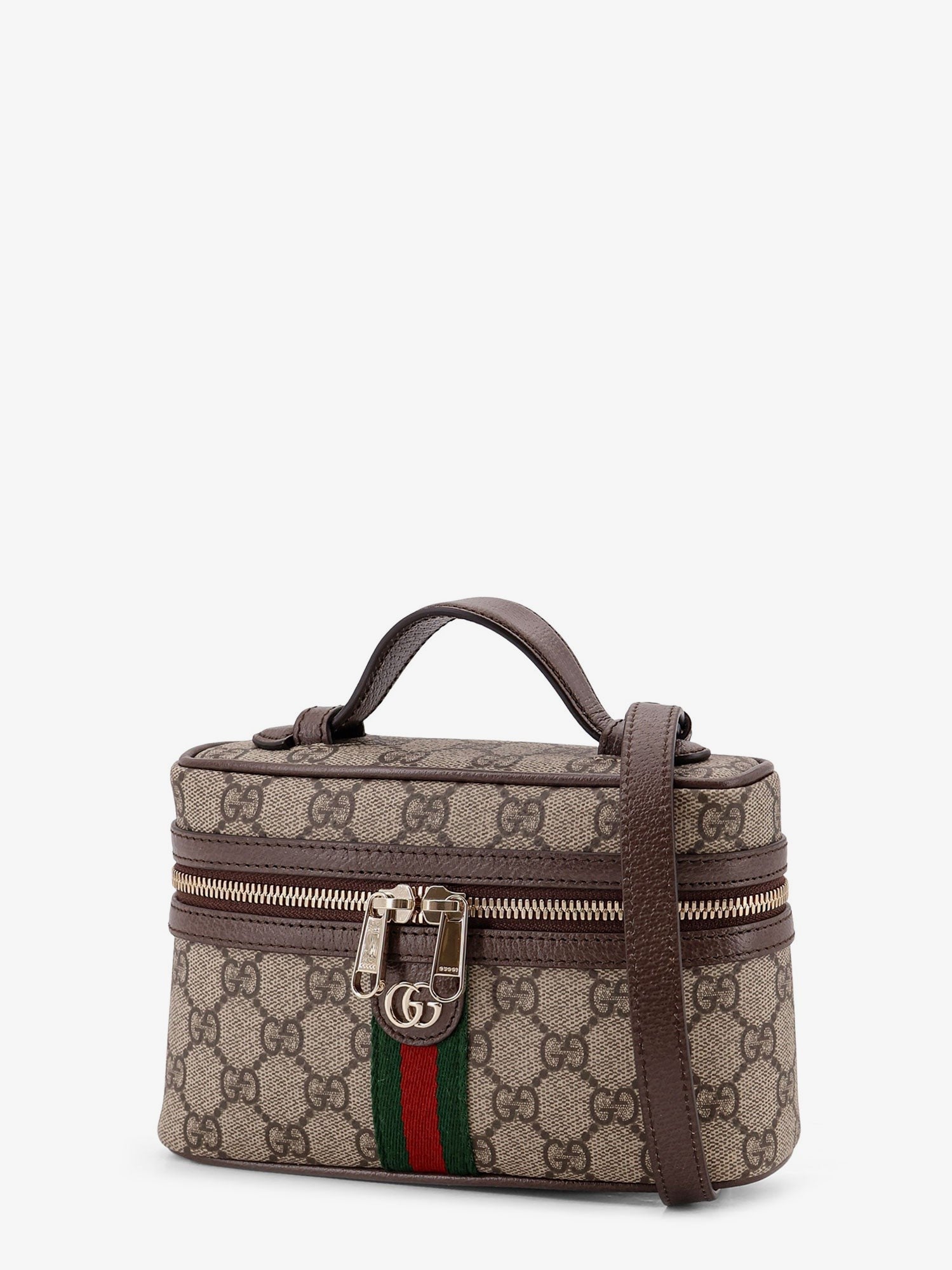 Gucci Women's GG Monogram Fabric Ophidia Vanity Crossbody Bag Beige