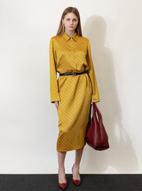 Gucci Women's Jacquard GG Dress Yellow