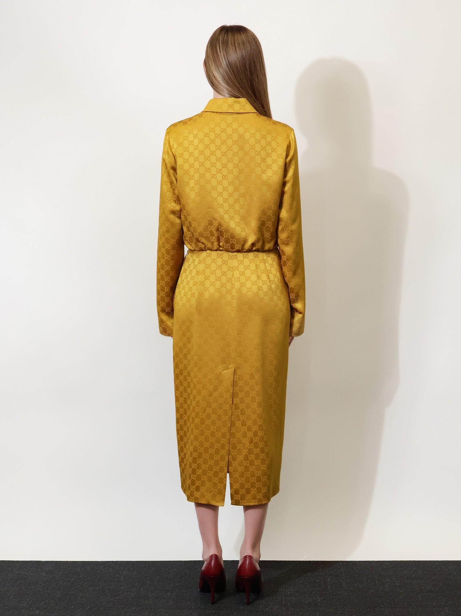 Gucci Women's Jacquard GG Dress Yellow