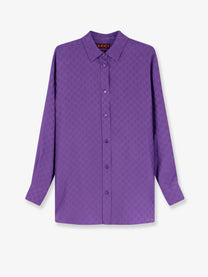 Gucci Women's GG Silk Shirt Purple