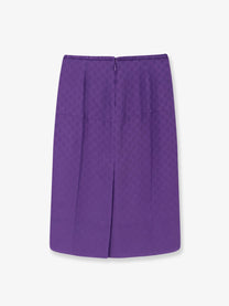 Gucci Women's GG Silk Skirt Purple