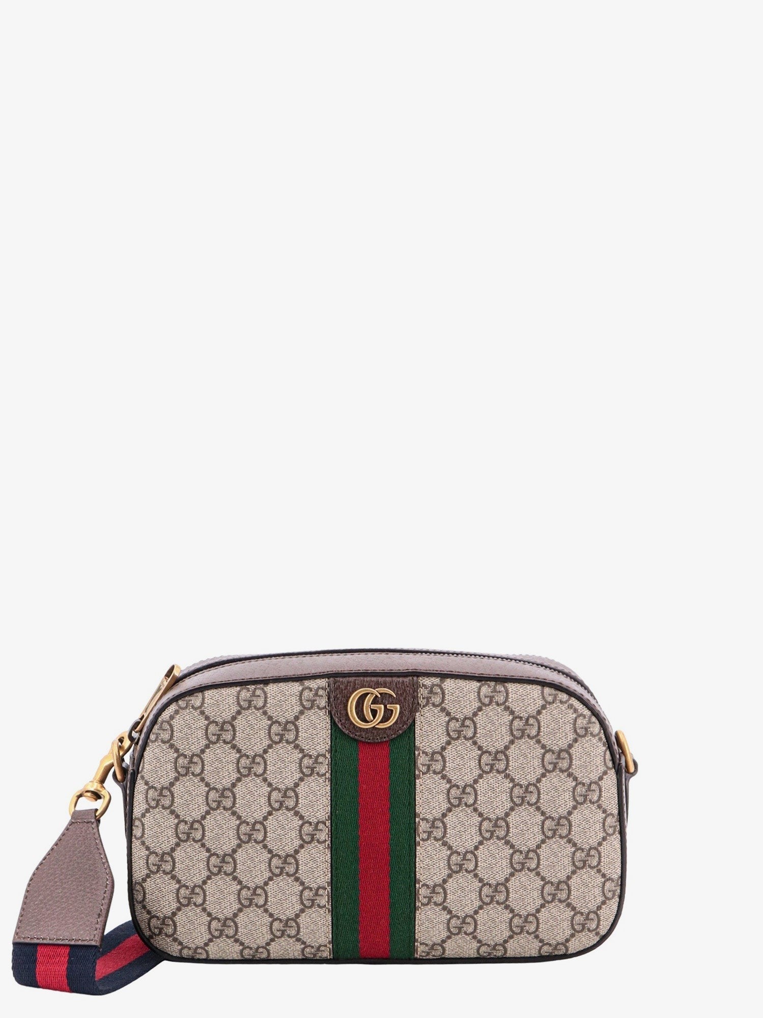 Gg Supreme Fabric And Leather Shoulder Bag