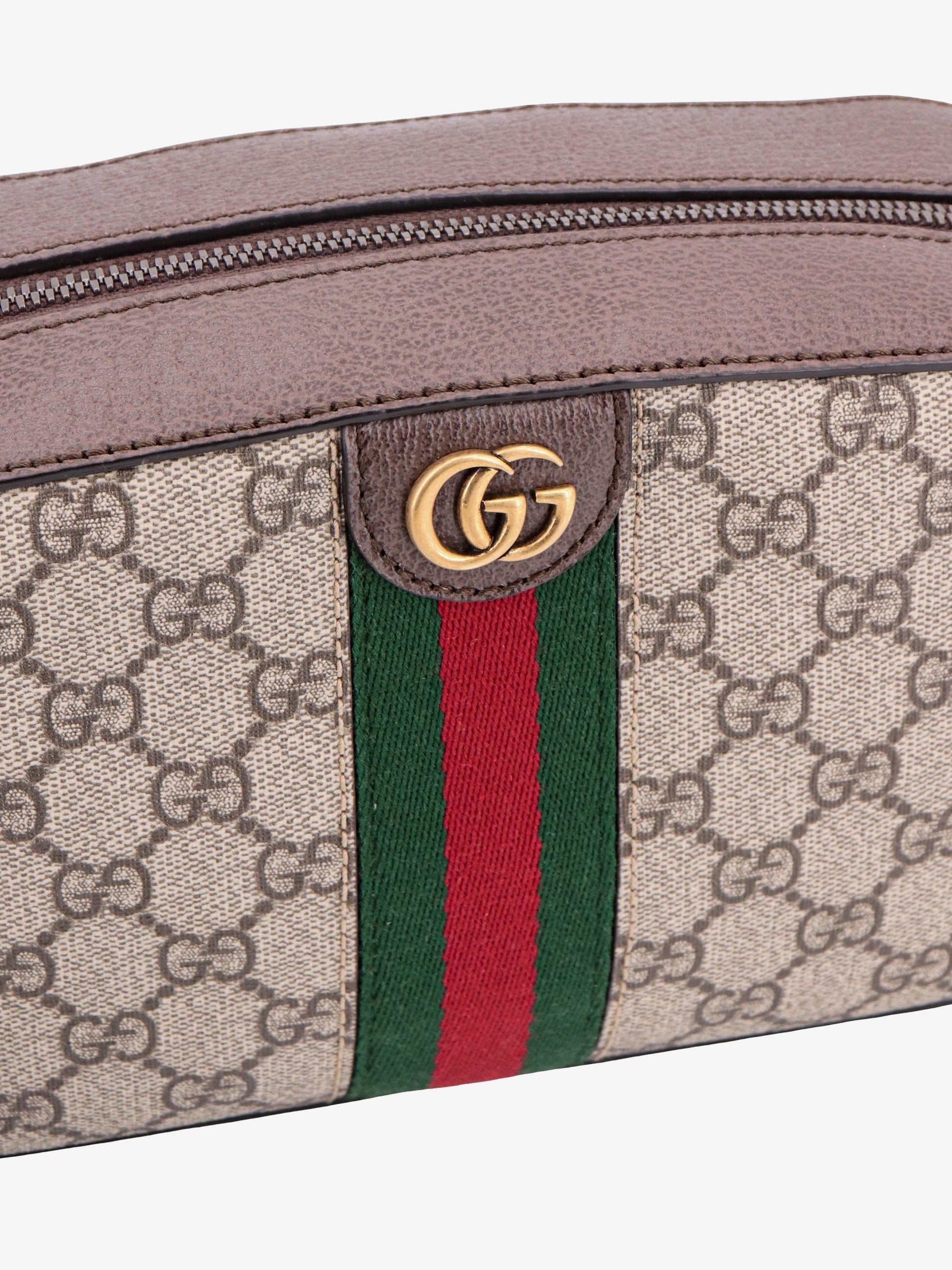 Gg Supreme Fabric And Leather Shoulder Bag