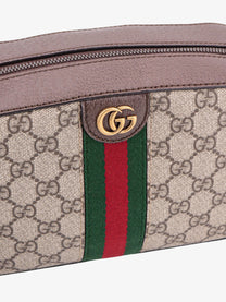 Gg Supreme Fabric And Leather Shoulder Bag