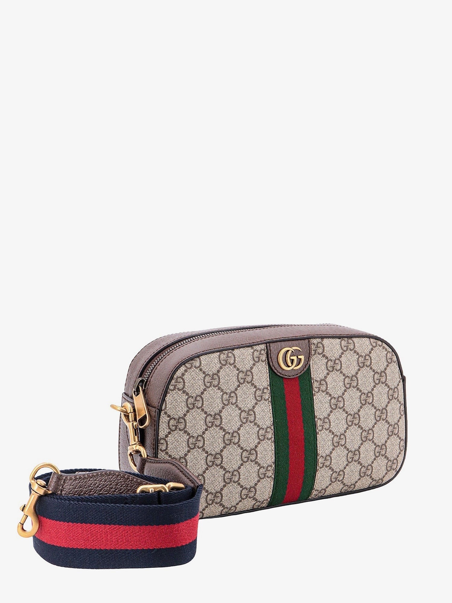 Gg Supreme Fabric And Leather Shoulder Bag