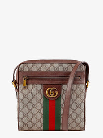 Gg Supreme Fabric And Leather Shoulder Bag With Iconic Web Band