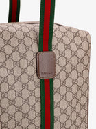 Gucci Men's GG Supreme Fabric and Leather Travel Bag Beige, view 5