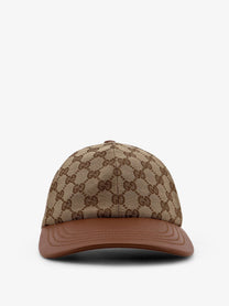 Gucci Women's GG Supreme Fabric and Leathr Hat Beige