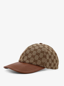 Gucci Women's GG Supreme Fabric and Leathr Hat Beige