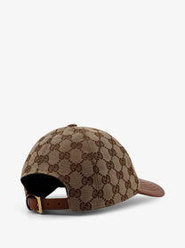 Gucci Women's GG Supreme Fabric and Leathr Hat Beige