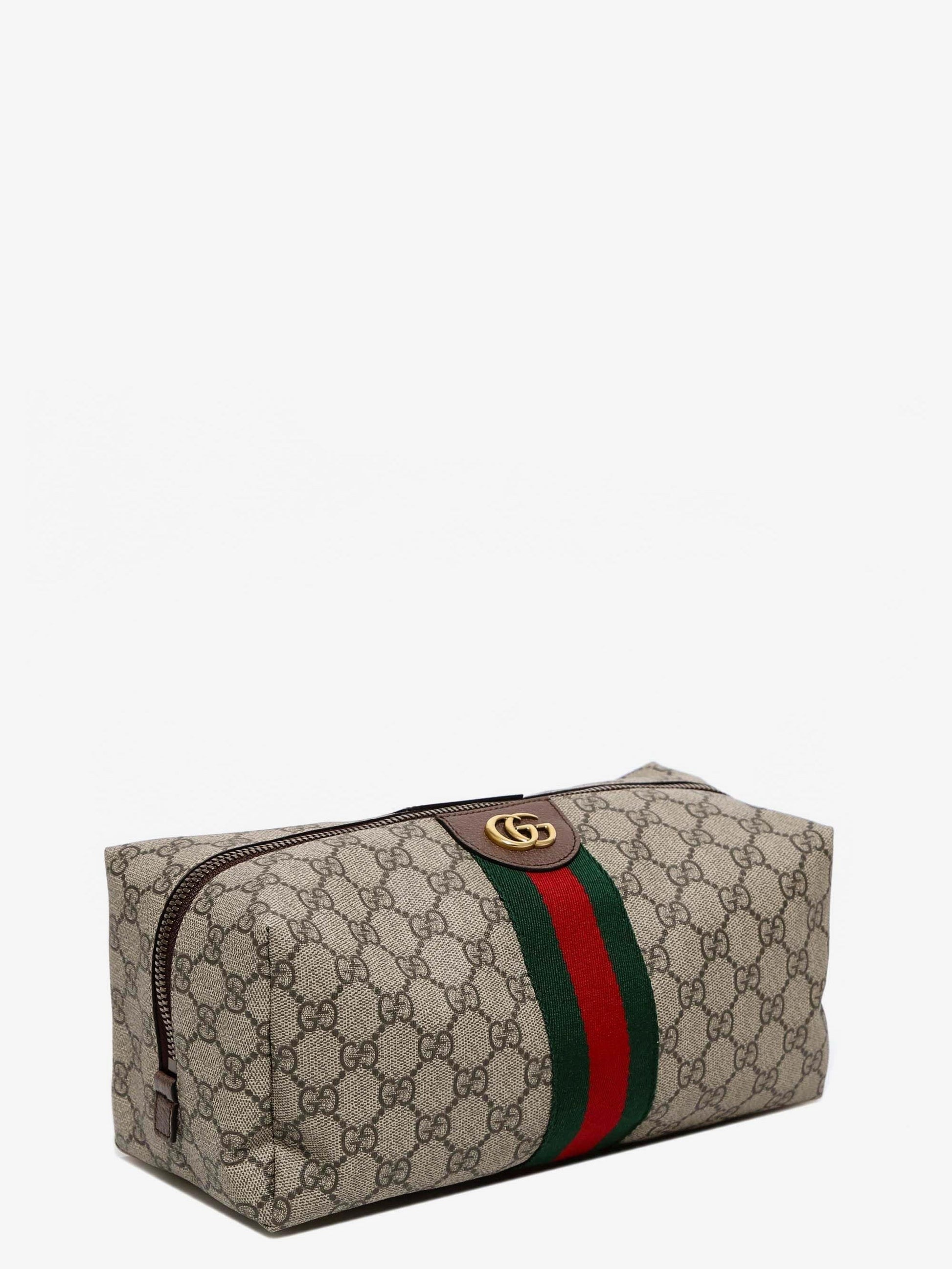 Gucci Men's GG Supreme Fabric Beauty Case Beige