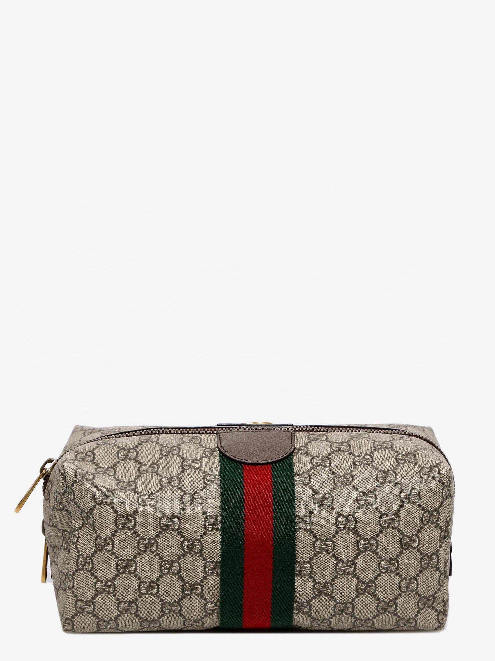 Gucci Men's GG Supreme Fabric Beauty Case Beige