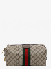 Gucci Men's GG Supreme Fabric Beauty Case Beige