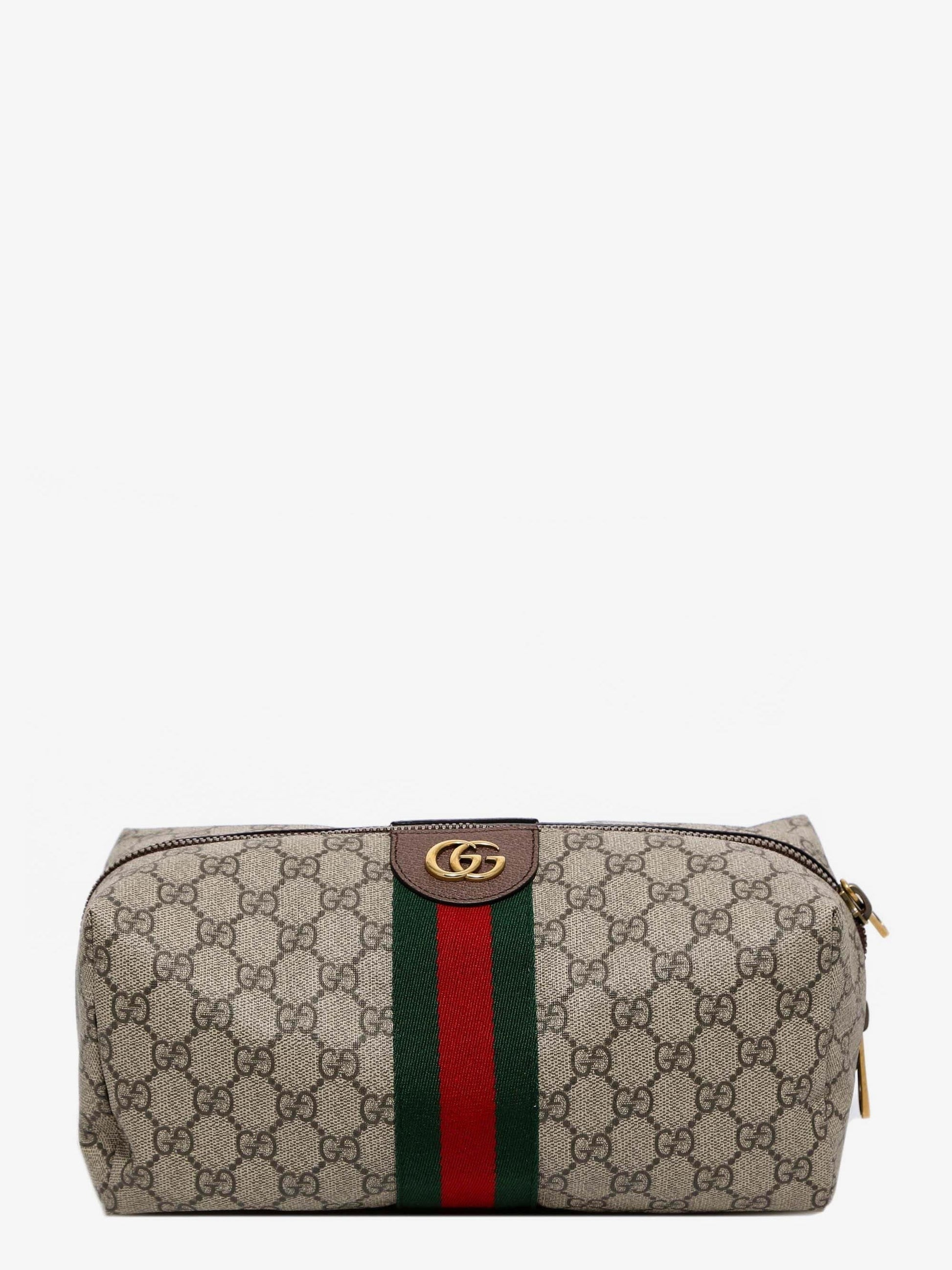 Gucci Men's GG Supreme Fabric Beauty Case Beige