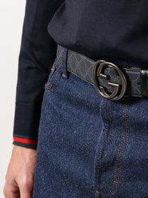 Gucci Men's GG Supreme Fabric Belt Black Gucci