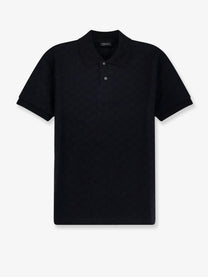 Gucci Men's GG Viscose Blend Polo Shirt Black