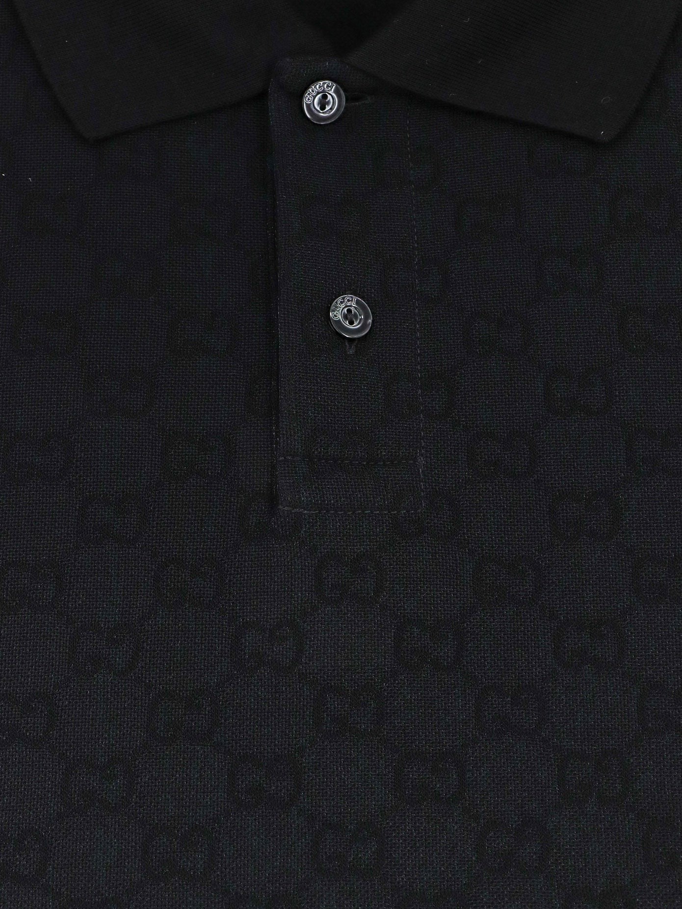 Gucci Men's GG Viscose Blend Polo Shirt Black