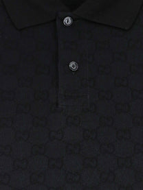 Gucci Men's GG Viscose Blend Polo Shirt Black