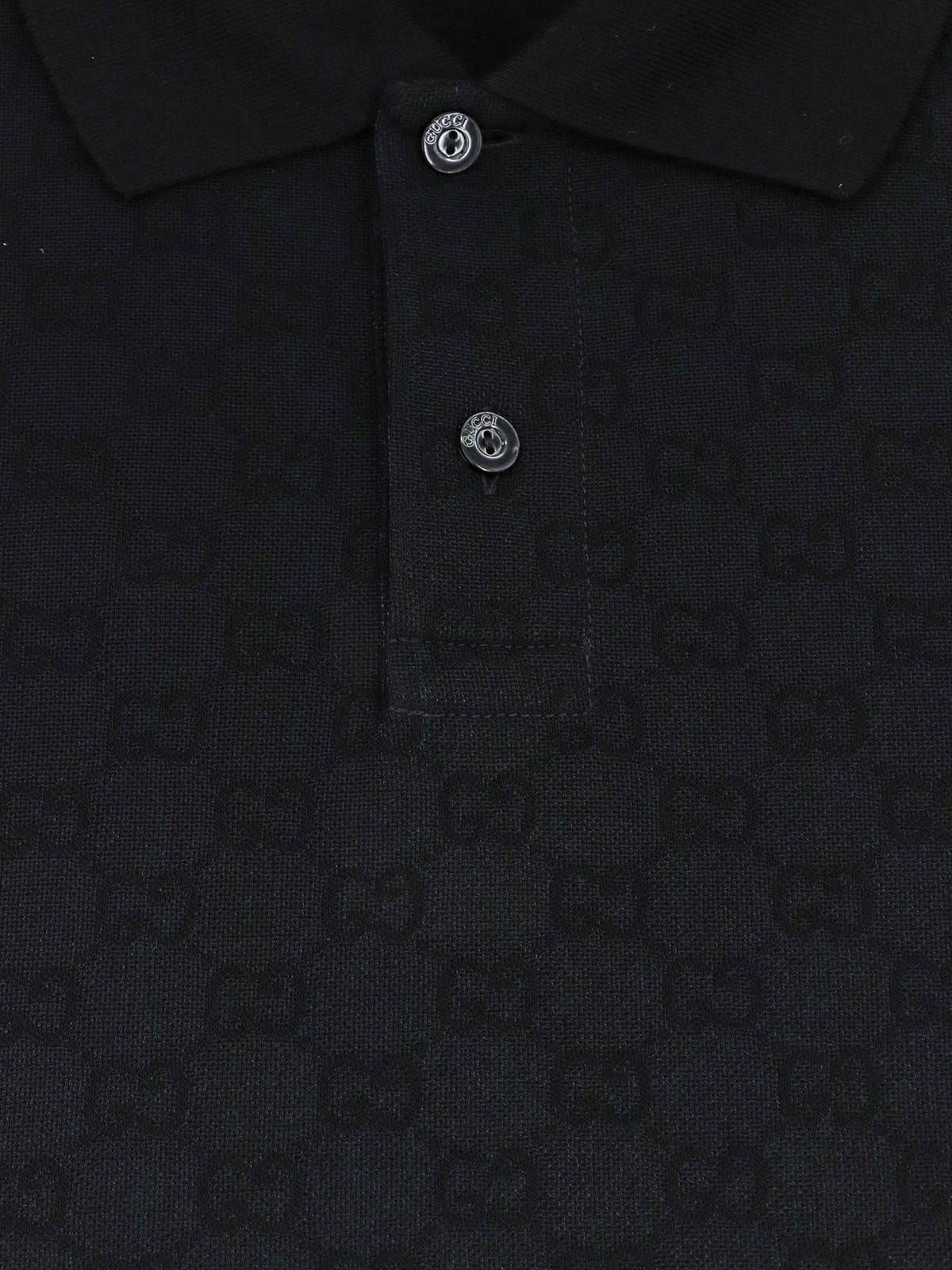 Gucci Men's GG Viscose Blend Polo Shirt Black, view 3