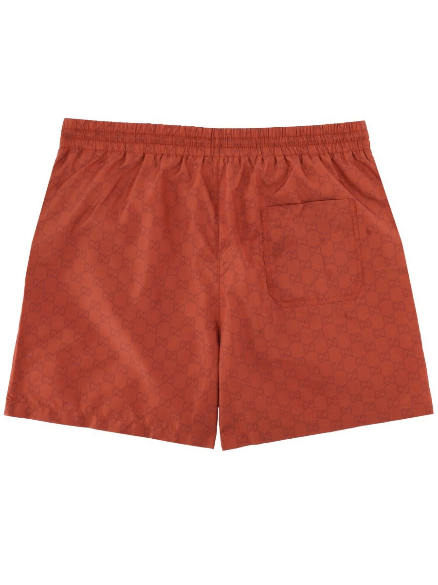 Gucci Men's GG Weave Swimsuit Red
