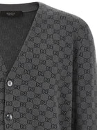 Gucci GG Wool and Silk Cardigan Grey, view 3