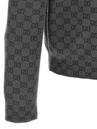 Gucci GG Wool and Silk Cardigan Grey, view 4