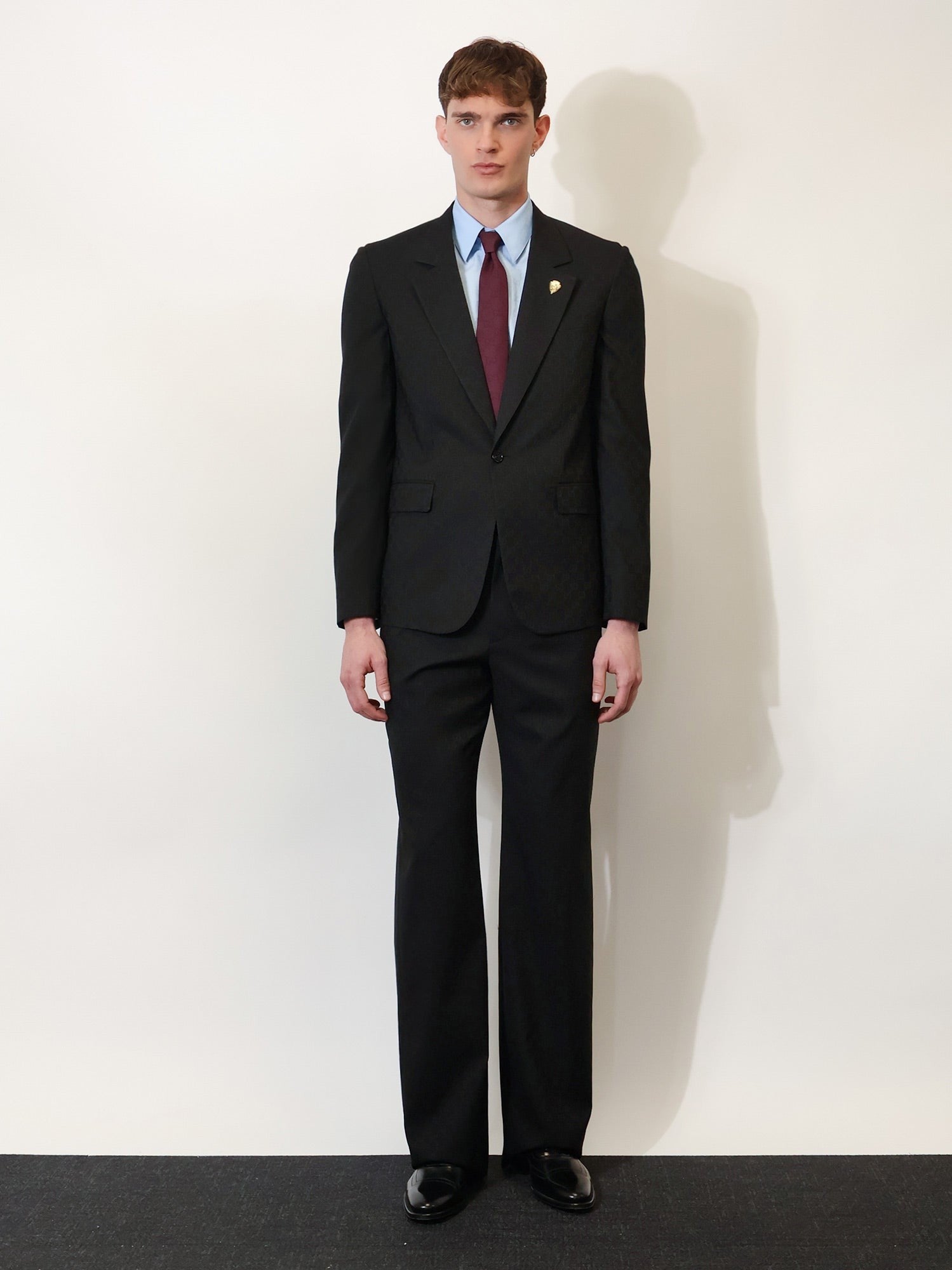 Gucci Men's GG Wool Blend Trousers Black