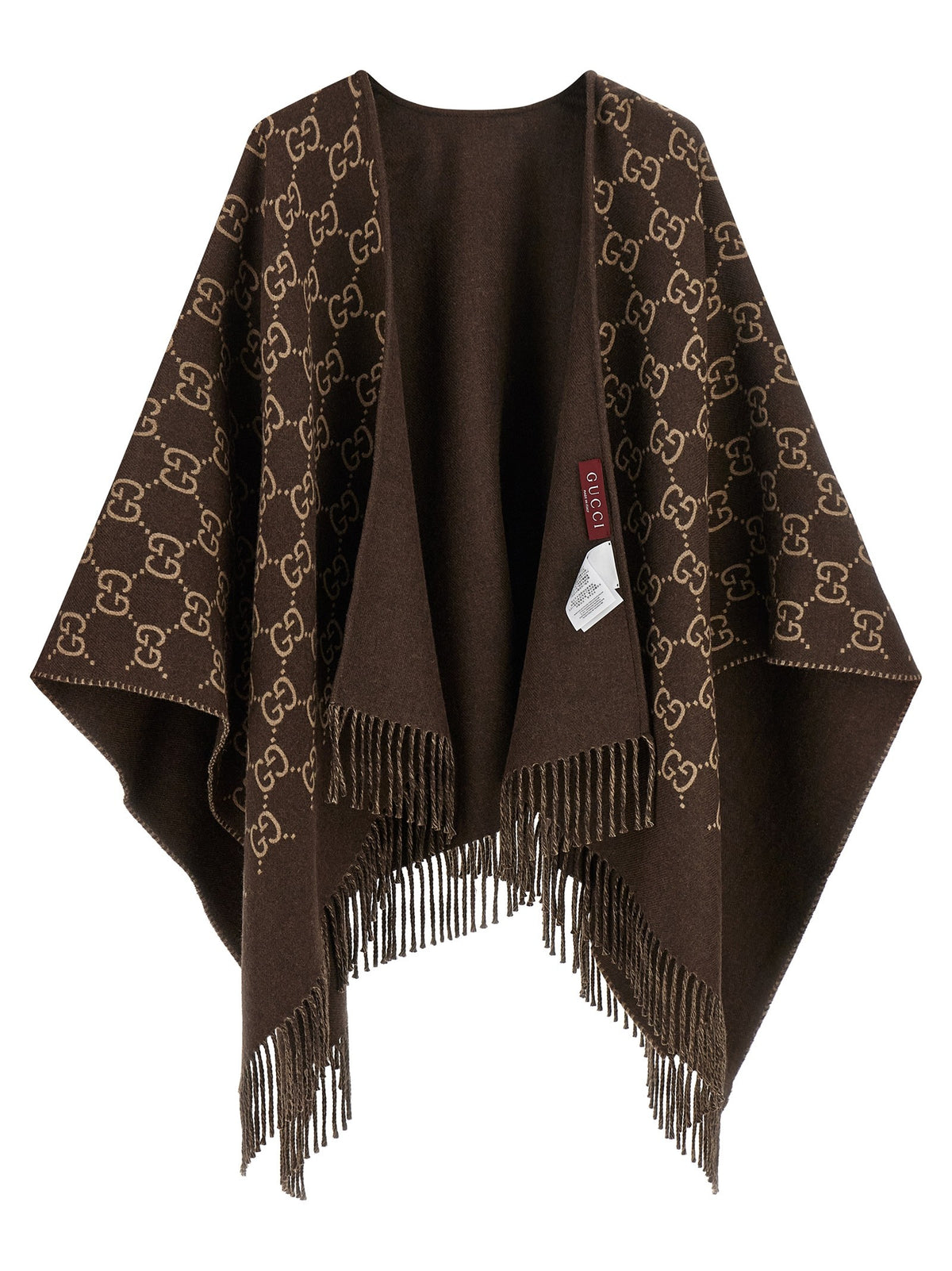 Gucci GG Wool Cape Brown