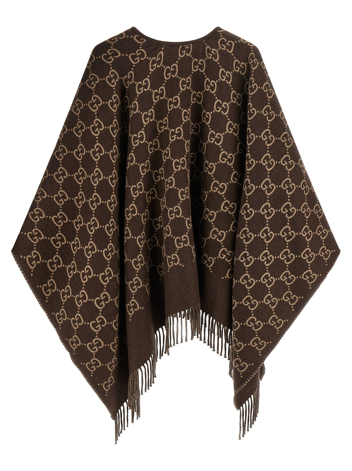 Gucci GG Wool Cape Brown