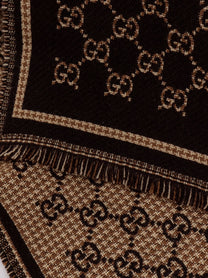 Gucci Men's GG Wool Jacquard Scarf Beige
