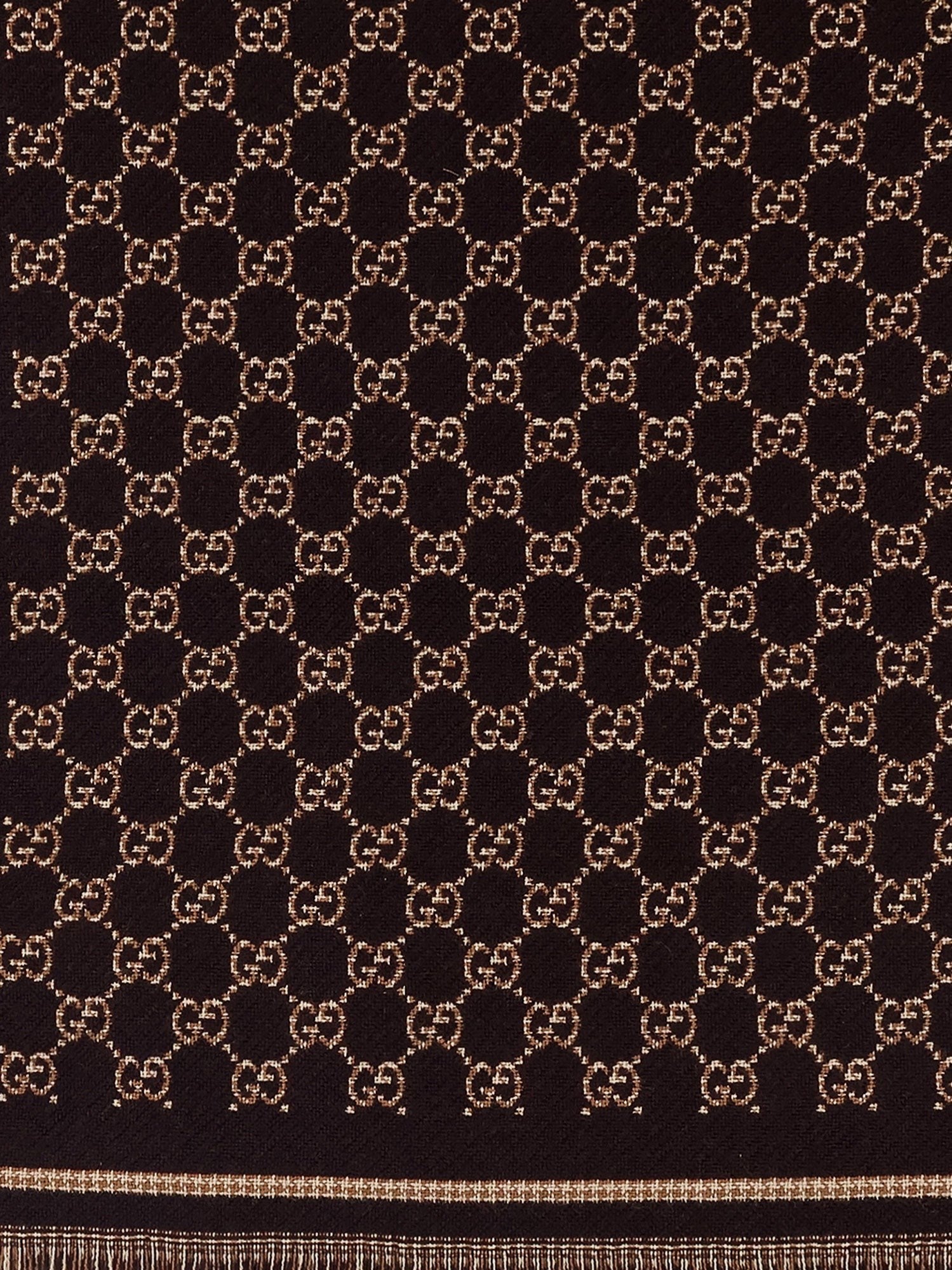 Gucci Men's GG Wool Jacquard Scarf Beige