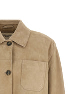Weekend Max Mara Ghiera Leather Jacket Beige, view 3