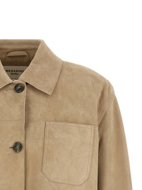 Weekend Max Mara Ghiera Leather Jacket Beige
