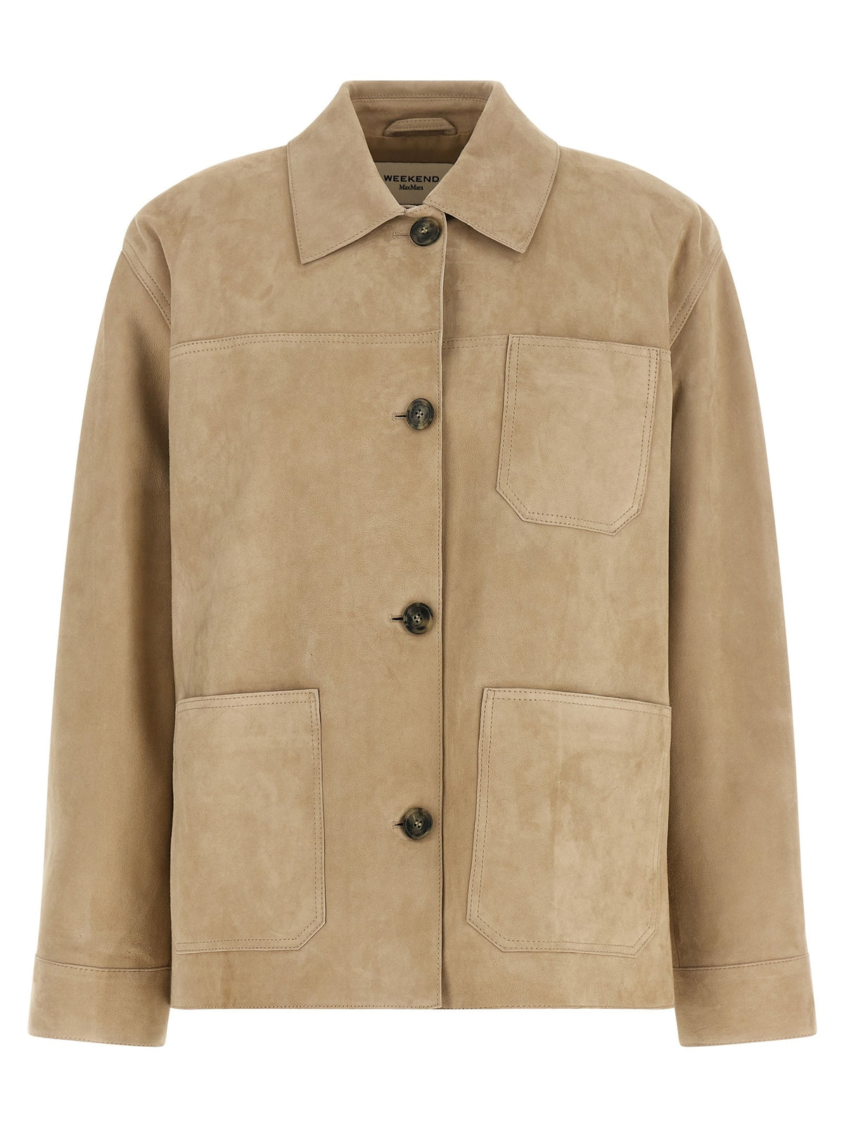 Weekend Max Mara Ghiera Leather Jacket Beige