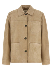 Weekend Max Mara Ghiera Leather Jacket Beige