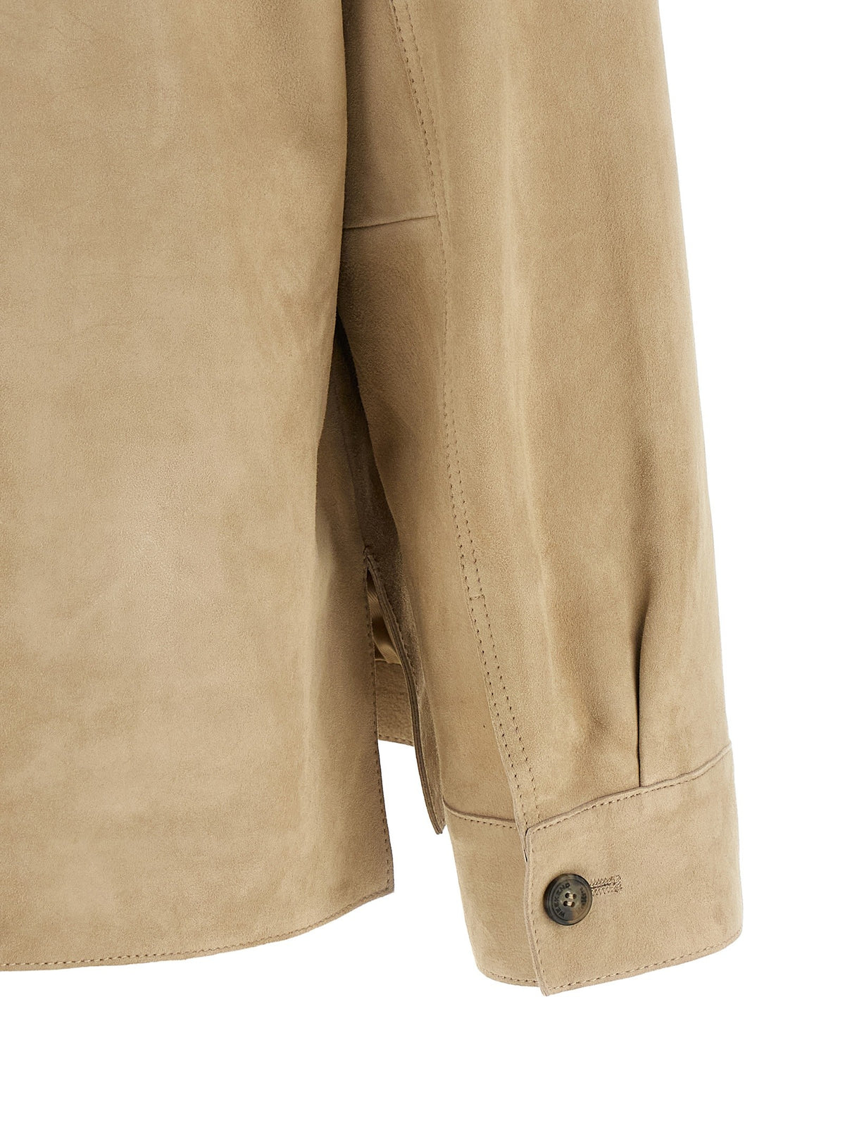 Weekend Max Mara Ghiera Leather Jacket Beige