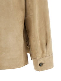 Weekend Max Mara Ghiera Leather Jacket Beige