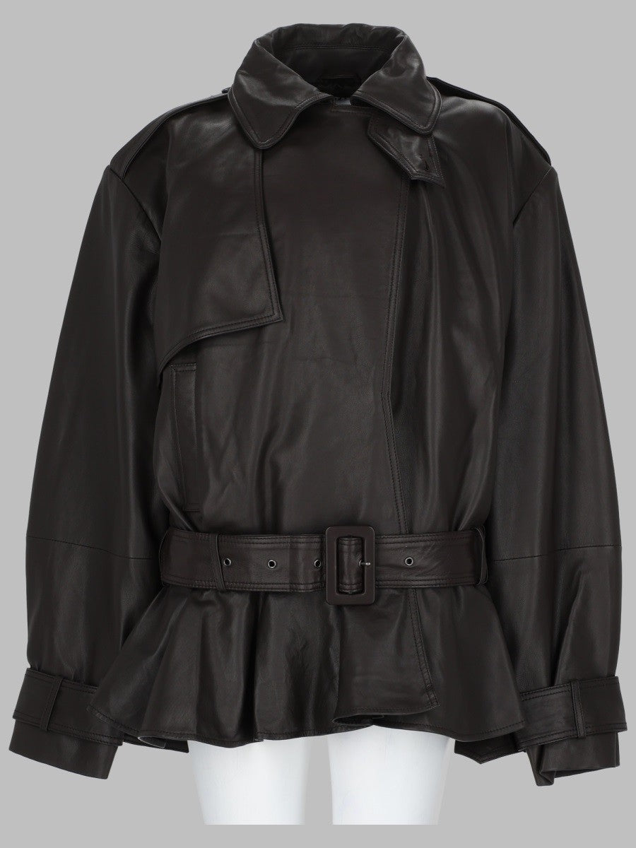 Rotate Women's Giacca Biker in Pelle Brown