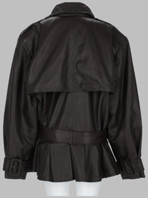 Rotate Women's Giacca Biker in Pelle Brown