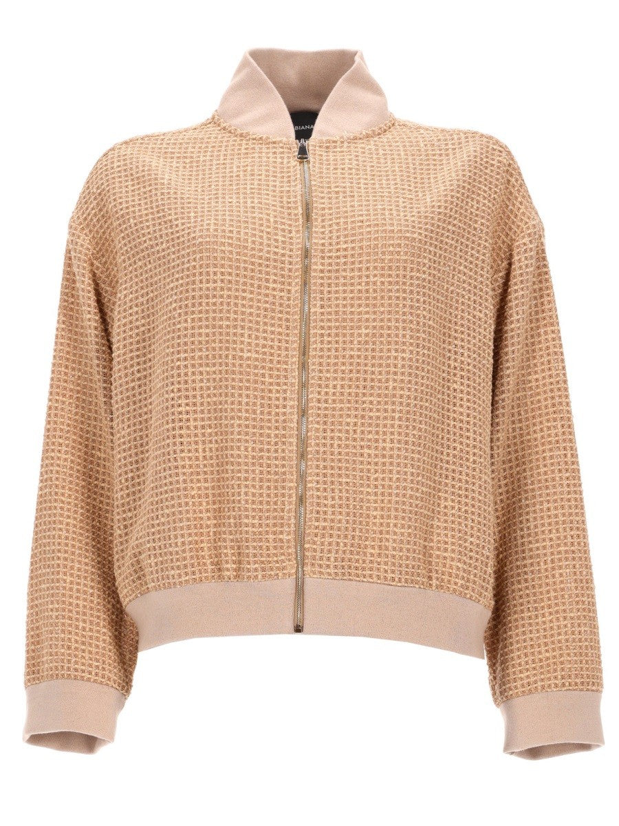 Fabiana Filippi Women's Giacca Bomber Con Dettaglio Paillettes Beige