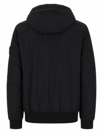 Stone Island Men's Giacca Bomber Con Patch Cappuccio Black
