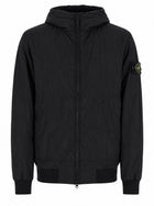 Stone Island Men's Bomber Jacket with Patch Hooded Black